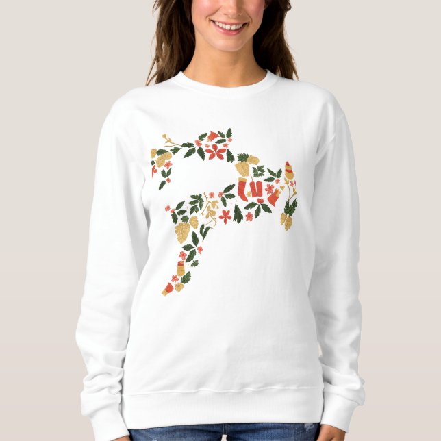 Camiseta Christmas Reindeer Collage Hoodie – Festive Holida (Frente)