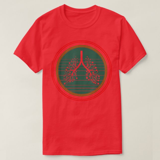 Camiseta Christmas Respiratory Therapy RT Lung Christmas Li (Frente do Design)