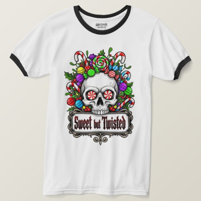 Camiseta Christmas Ringer (Frente do Design)