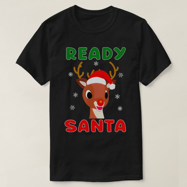 Camiseta Christmas Rudolph Red Nose Reindeer Kids Gift  (Frente do Design)