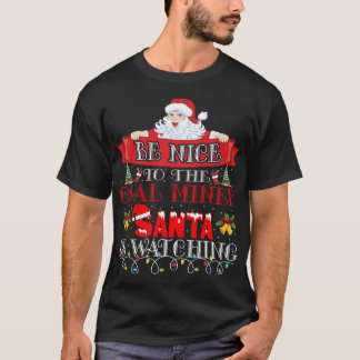 Camiseta Christmas Santa Claus Coal Miner Gift