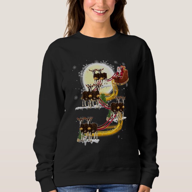 Camiseta Christmas Santa Claus Riding Goat Goat Xmas (Frente)