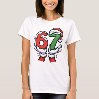 Camiseta Christmas Santa Hand 67 6 7