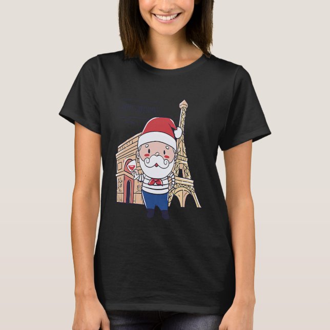 Camiseta Christmas Santa Paris France (Frente)