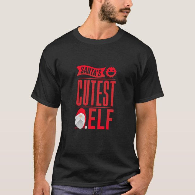 Camiseta Christmas Santa's Cutest Elf (Frente)