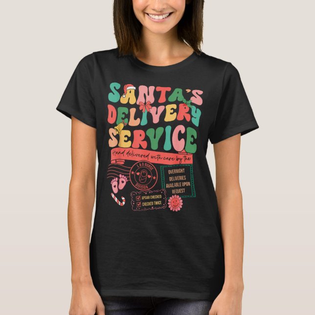 Camiseta Christmas Santa's Delivery Service L&amp;d Labor D (Frente)