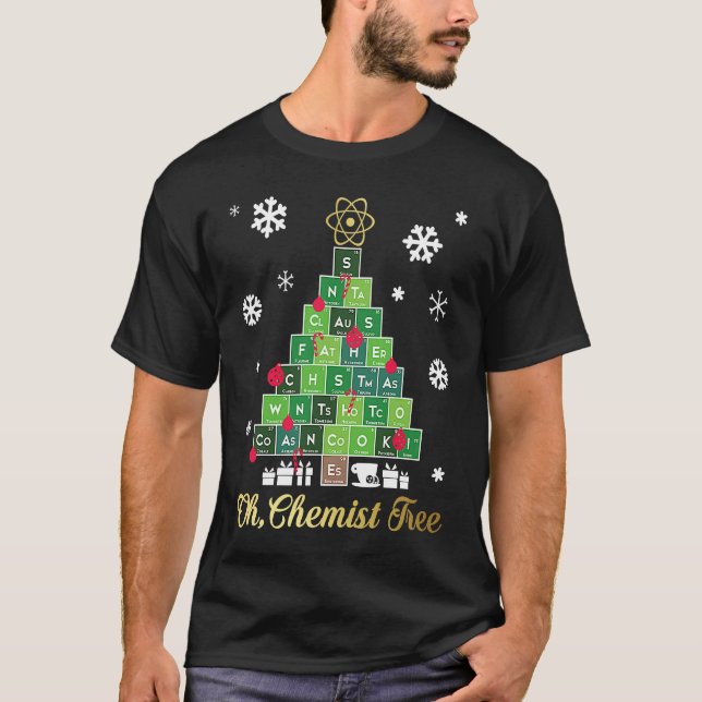 Camiseta Christmas Science Chemist Tree Periodic Table Xmas (Frente)