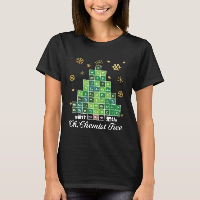 Camiseta Christmas Science Chemist Tree Periodic Table Xmas (Frente)
