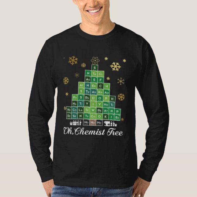 Camiseta Christmas Science Chemist Tree Periodic Table Xmas (Frente)