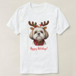 Camiseta Christmas Shih Tzu Reindeer