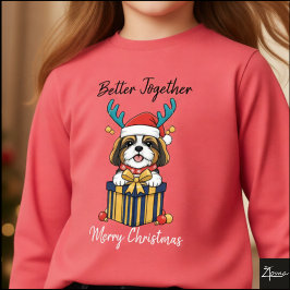 Camiseta Christmas Shih Tzu Reindeer Scarf Gift