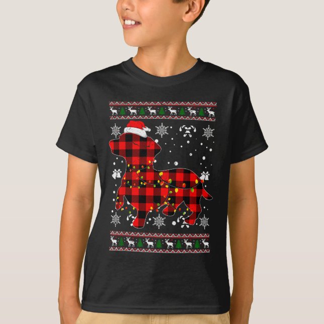 Camiseta Christmas Shirt For Dachshund Lover Gift Santa Buf (Frente)