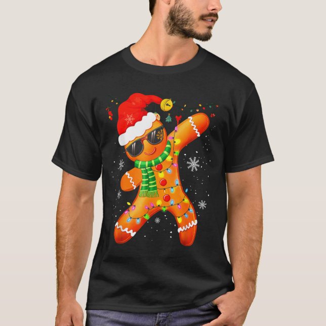 Camiseta Christmas Shirts Kids Boys Toddler Gingerbread Xma (Frente)