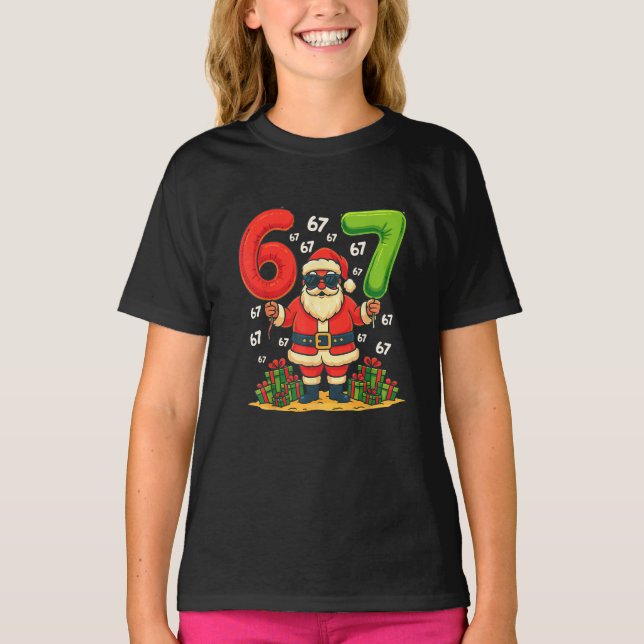 Camiseta Christmas Six Seven Santa Claus 6 7 Funny Gen Z  (Frente)