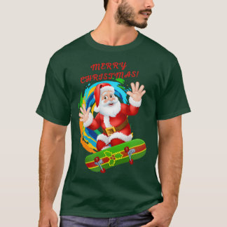 Camiseta Christmas skateboarding santa 146
