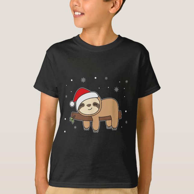 Camiseta Christmas Sloth For Christmas Sweet Sloths  (Frente)