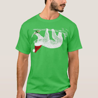 Camiseta Christmas Sloth With Santa Hat 