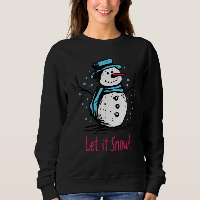 Camiseta Christmas Snowman Let It Snow Outfit Of Christmas  (Frente)