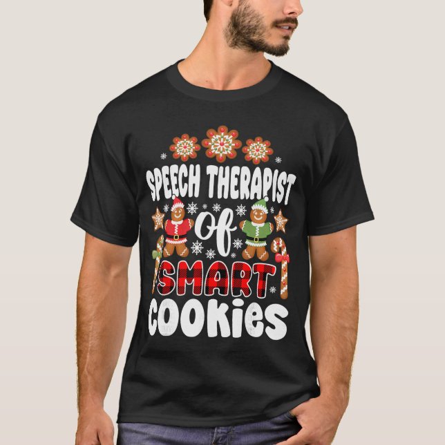 Camiseta Christmas Speechherapist Of Smart Cookies Cute Gin (Frente)
