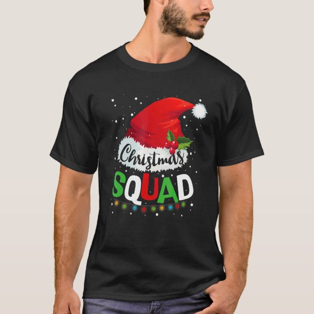 Camiseta Christmas Squad Family Matching Pajamas Xmas (Frente)