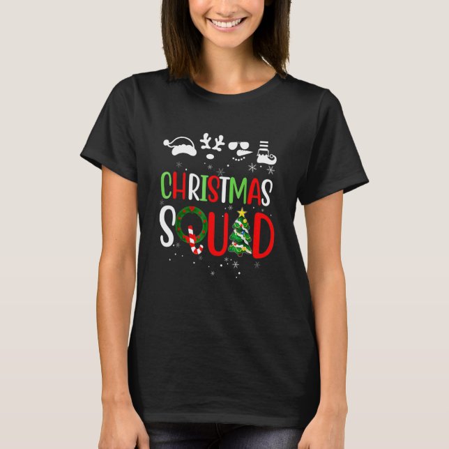 Camiseta Christmas Squad Family Matching Pajamas Xmas Boys  (Frente)
