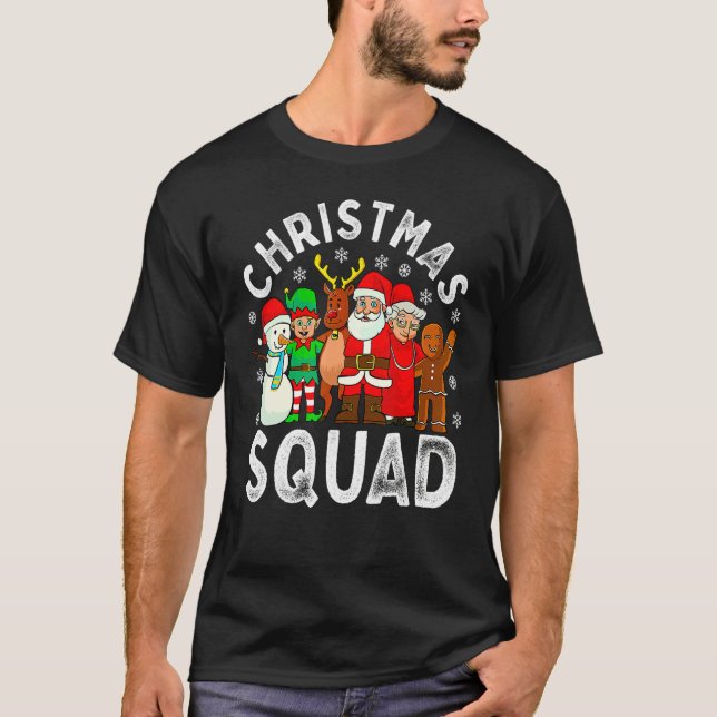 Camiseta Christmas Squad Santa Family Matching Pajamas Xmas (Frente)