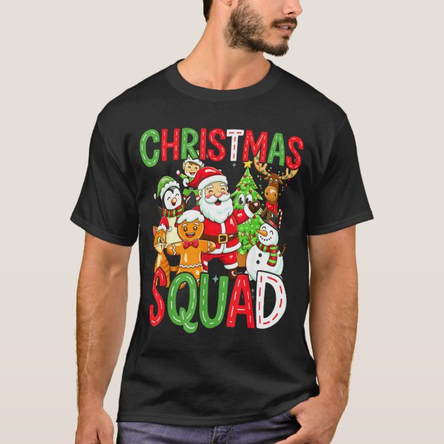Camiseta Christmas Squad Santa Family Matching Xmas  (Frente)