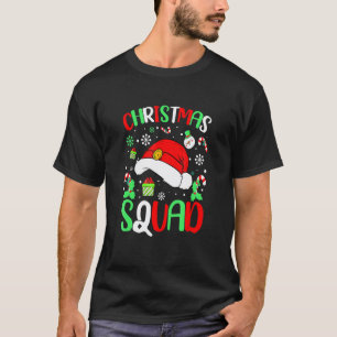 Camiseta Christmas Squad Santa Hat Family Matching Pajama