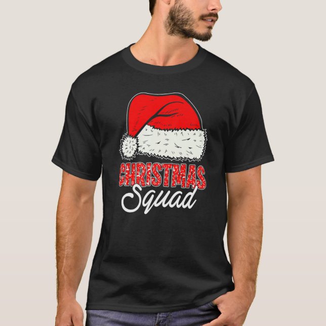 Camiseta Christmas Squad Santa Hat  Matching Family Christm (Frente)