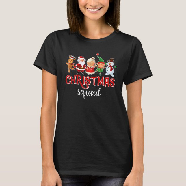 Camiseta Christmas Squad Santa Reindeer Boys Girls Kids Xma (Frente)