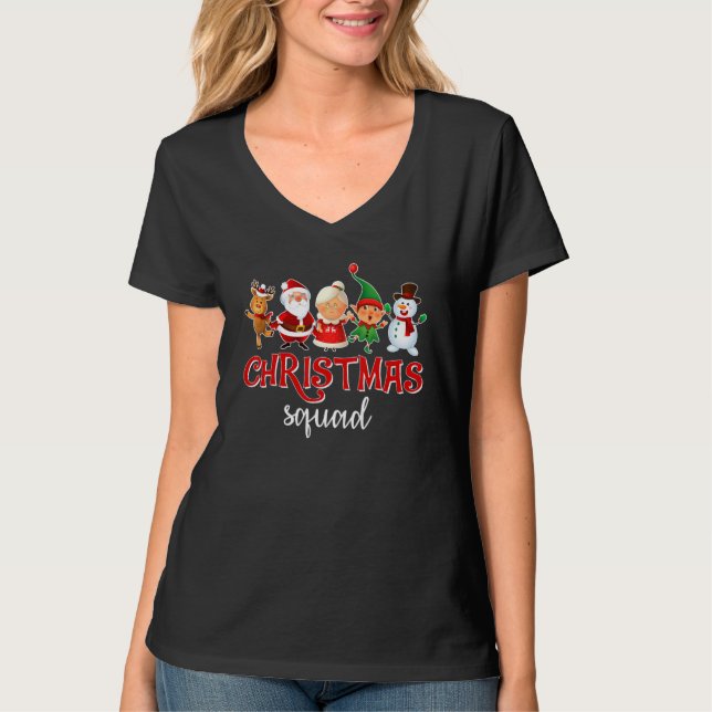 Camiseta Christmas Squad Santa Reindeer Boys Girls Kids Xma (Frente)