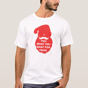 Camiseta CHRISTMAS T-SHIRT... Eu lhe bigode o quê, para o 