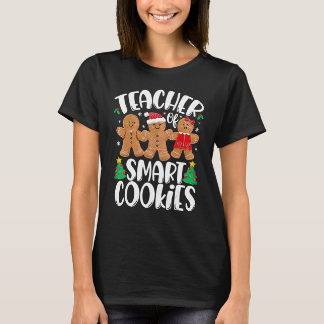 Camiseta Christmas Teacher Cute Gingerbread Cookies (Frente)