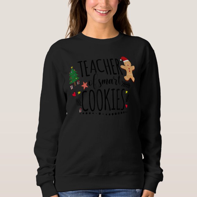 Camiseta Christmas Teacher Of Smart Cookies Cute Gingerbrea (Frente)