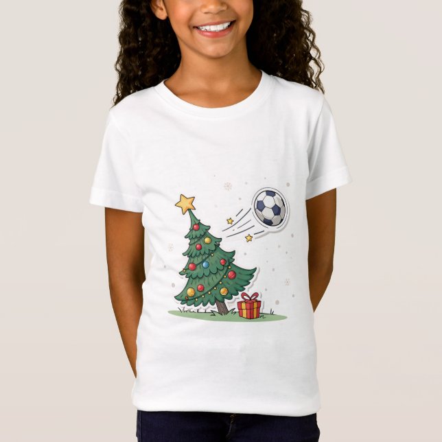 Camiseta Christmas tree and soccer (Frente)