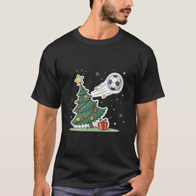 Camiseta Christmas tree and soccer (Frente)