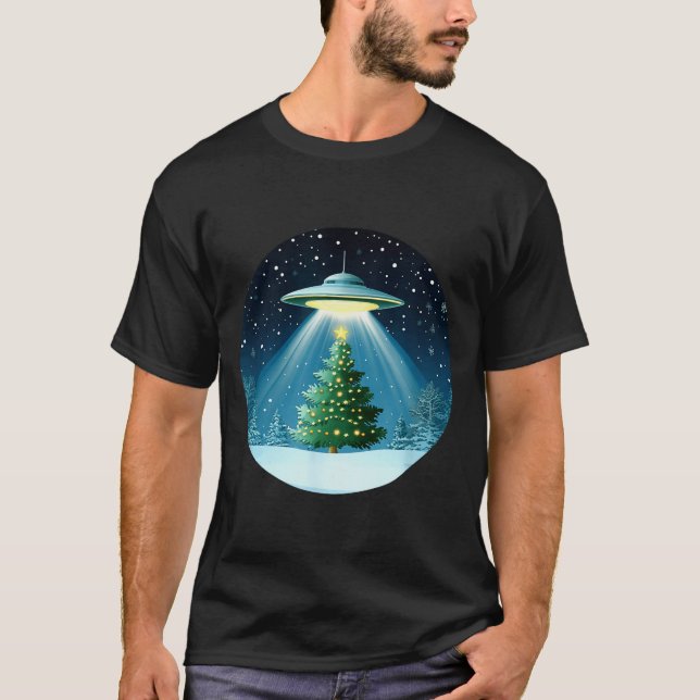 Camiseta Christmas Tree Beamed By Ufo For Interstellar Holi (Frente)