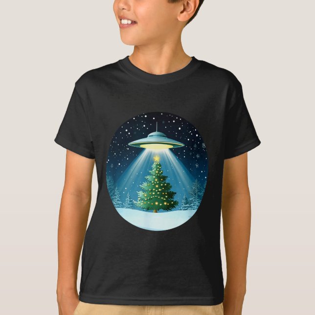 Camiseta Christmas Tree Beamed By Ufo For Interstellar Holi (Frente)