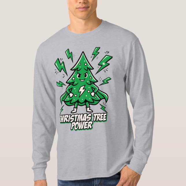 Camiseta Christmas Tree Power Festive Tee (Frente)