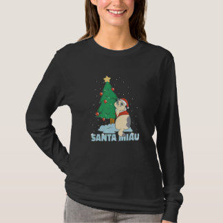 Camiseta Christmas Tree Santa Miau Cat