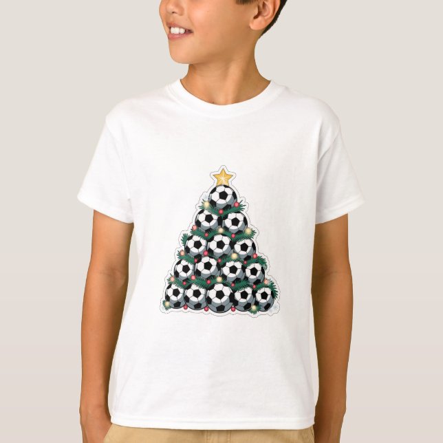 Camiseta Christmas Tree with Soccer Balls (Frente)