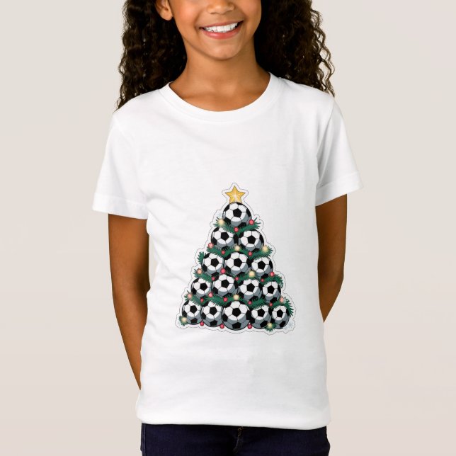 Camiseta Christmas Tree with Soccer Balls (Frente)