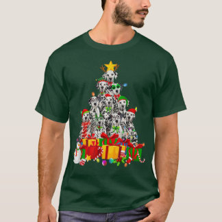 Camiseta Christmas Tree Xmas Lights Dalmatian Dog Puppy Lov