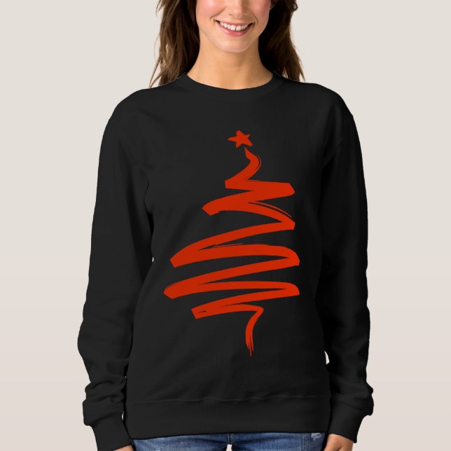 Camiseta Christmas Tree Xmas Tree Orange Brush Stroke Men W (Frente)