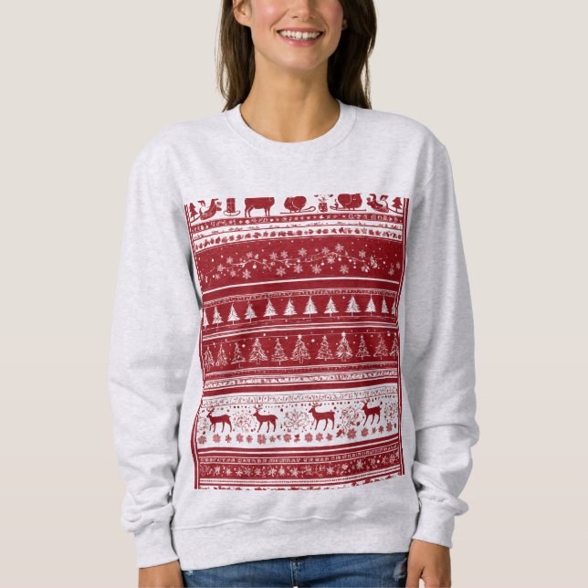Camiseta Christmas tress and deer ,sweat-shirt for women  (Frente)