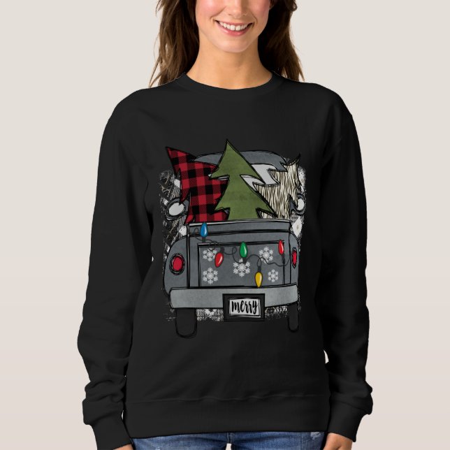 Camiseta Christmas Truck and Red Buffalo Plaid Holiday Tree (Frente)
