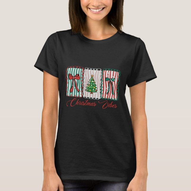 Camiseta Christmas Vibes Festive Holiday Design (Frente)