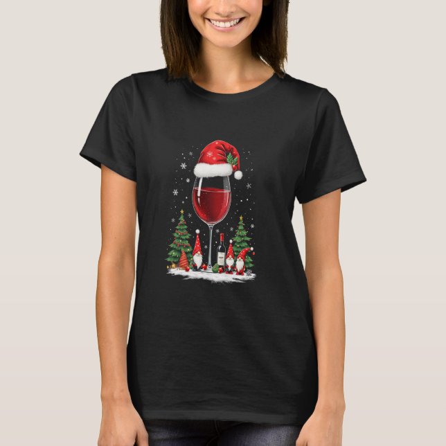 Camiseta Christmas wine glass gnome (Frente)