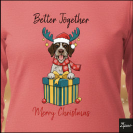 Camiseta Christmas Wirehaired Pointer Reindeer Gift Graphic