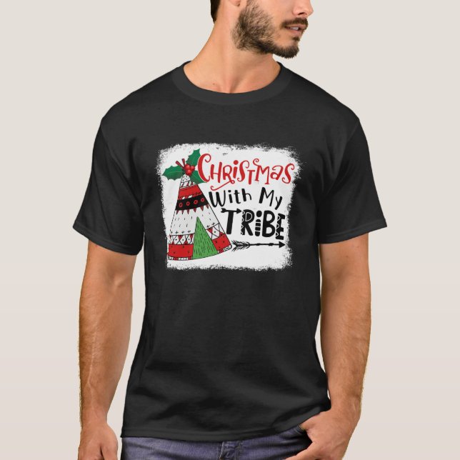Camiseta Christmas With My Tribe Camping Fun Family Matchin (Frente)